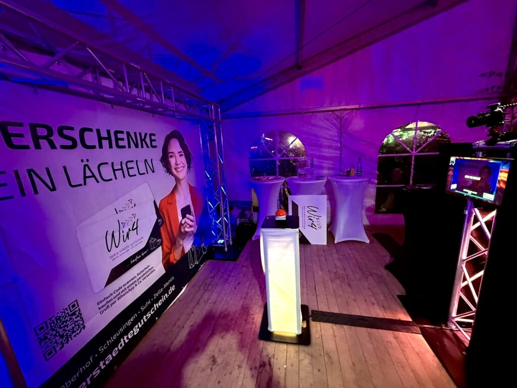 Fotobox mit Hintergrundsystem